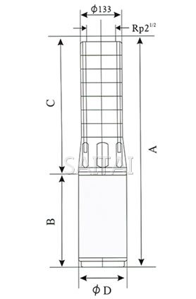 SP17不锈钢多级深井潜水电泵外形尺寸图